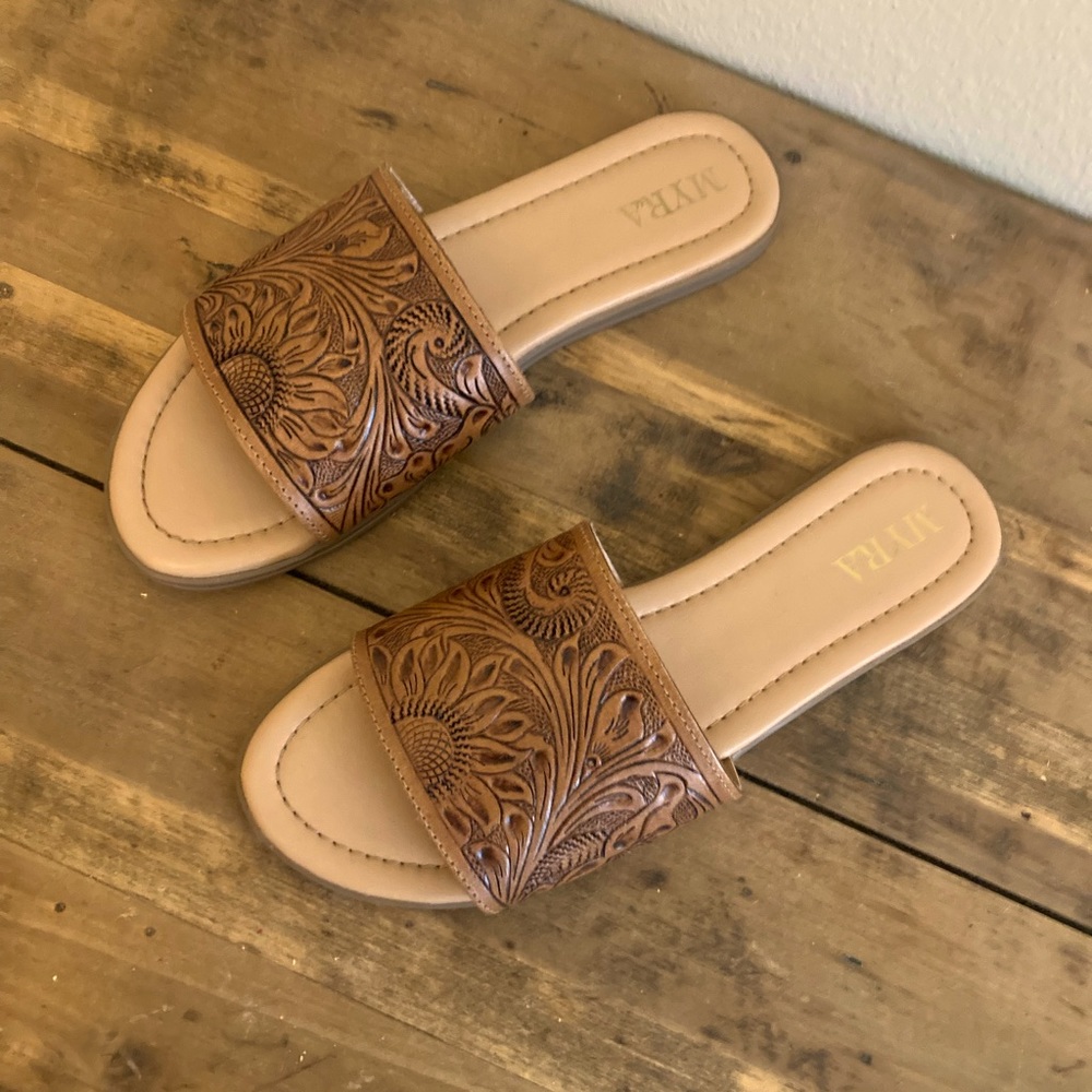 Myra Tooled Leather Sandals